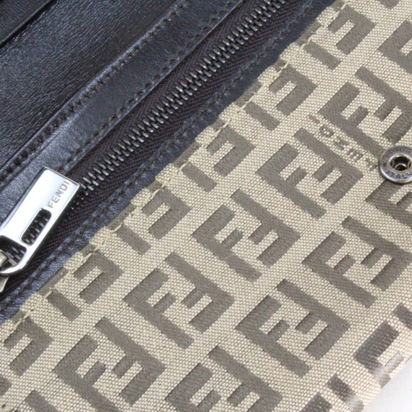 Authentic Fendi Zucca FF Canvas Flap Wallet Gently Used - Picture 9 of 10